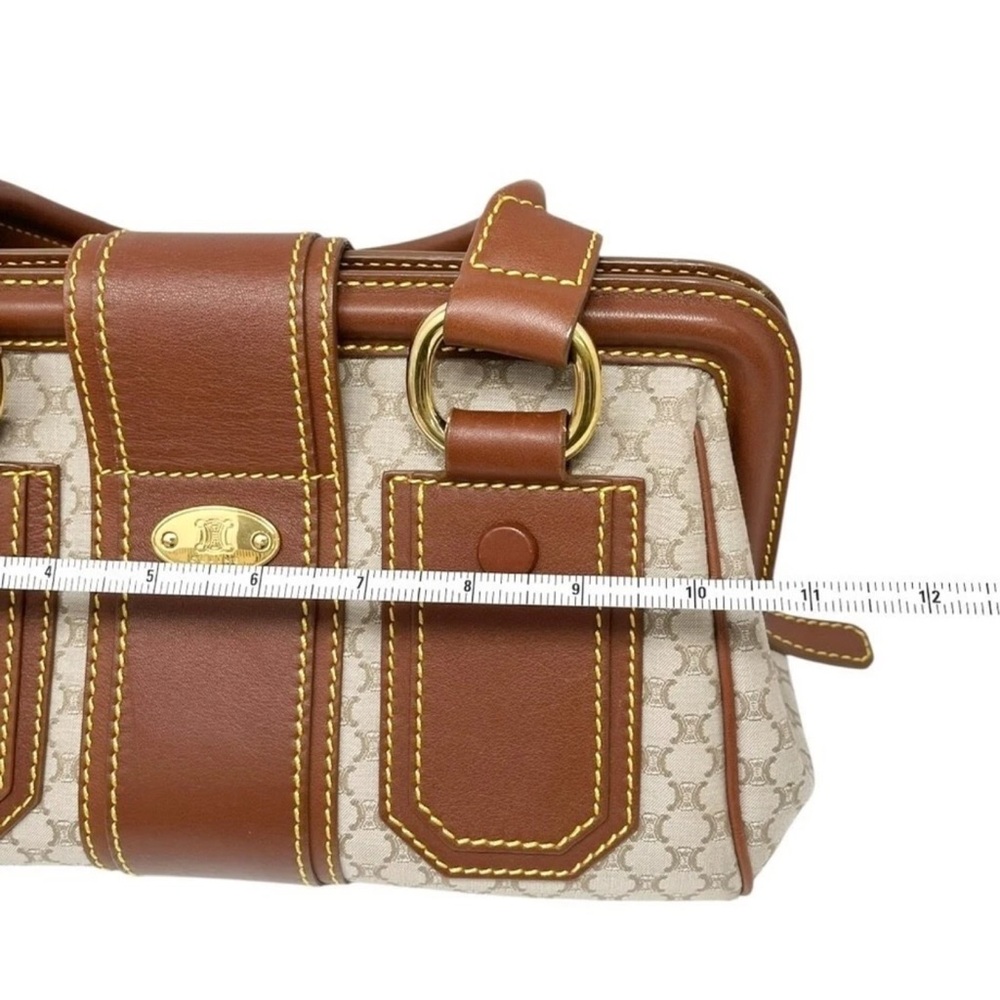 CELINE Vintage Macadam Canvas & Leather Satchel Doctor Bag, Stunning Condition - Picture 13 of 14